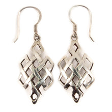 Load image into Gallery viewer, Endless Knot Cage Silver Earrings
