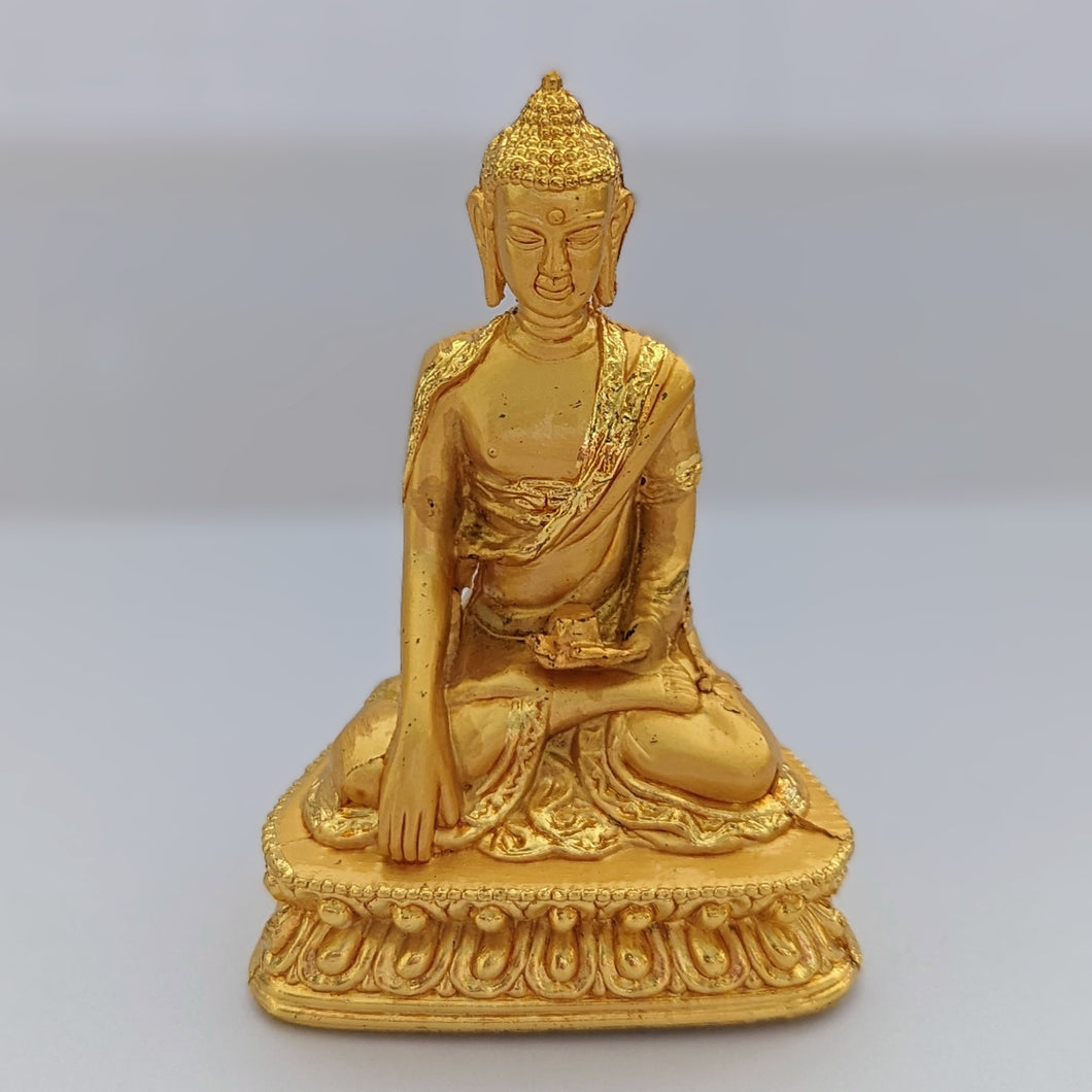 Small Golden Metal Buddha Statue