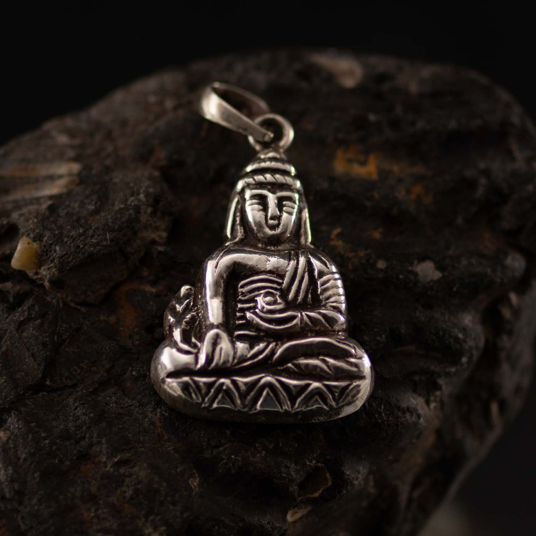 Nepalese Silver Buddha Necklace